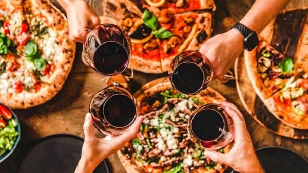 Combination of Pizza and Wine. Seeing is believing!