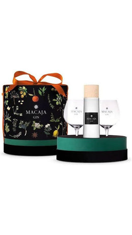Gin 50cl + 2 Calici - Cappelliera Nera - Macaja