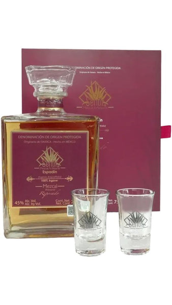 Mezcal Espadin Reposado + 2 bicchieri 70cl - Gift Box - Sentir