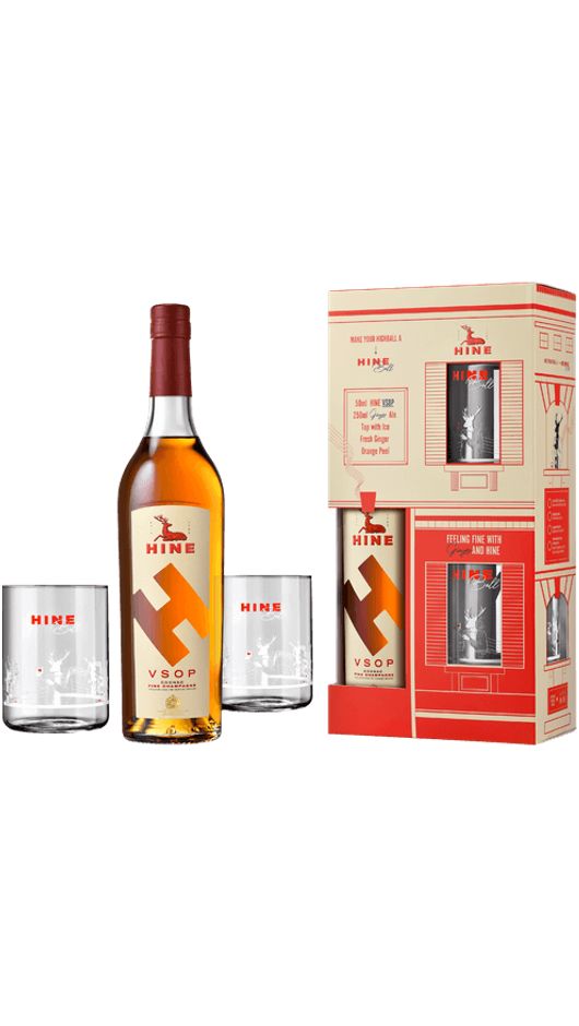 Cognac VSOP 70cl +2 Bicchieri - Gift Box - Hine