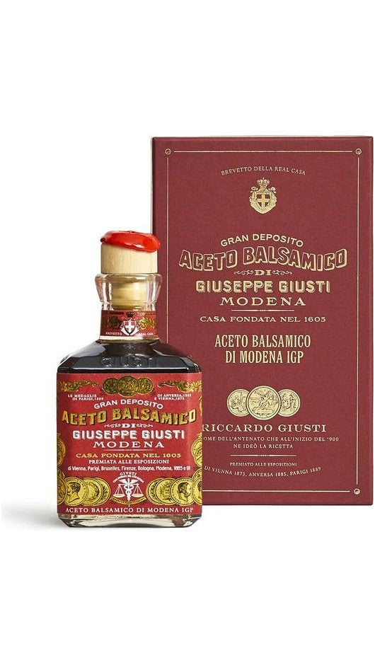 Aceto Balsamico di Modena IGP 250ml - 3 Medaglie d'Oro "Riccardo Giusti" - Cubica - Astucciato - Giuseppe Giusti
