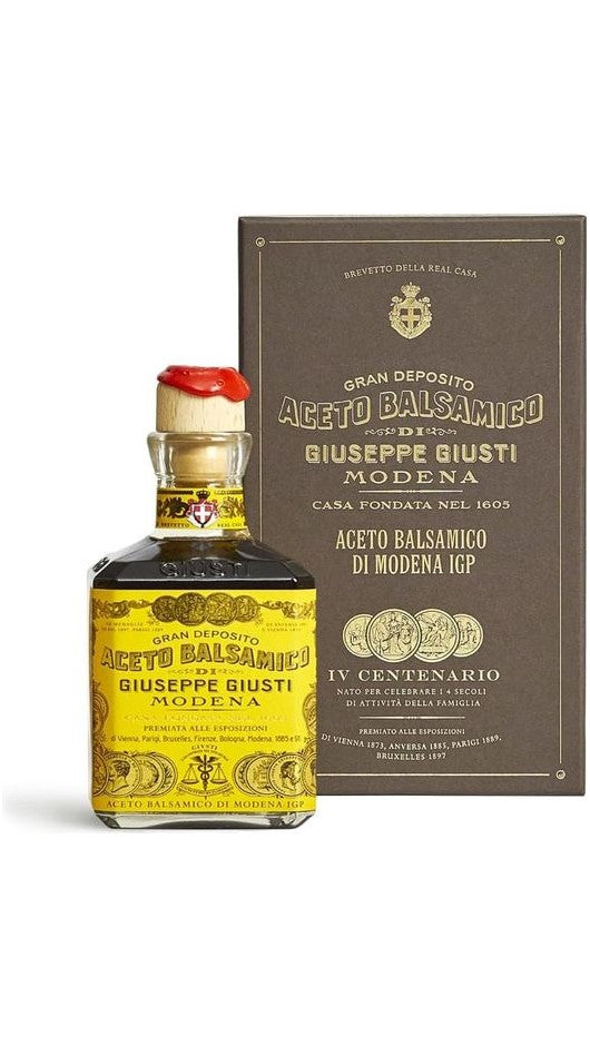 Aceto Balsamico di Modena IGP 250ml - 4 Medaglie d'Oro "Quarto Centenario" - Cubica - Astucciato - Giuseppe Giusti