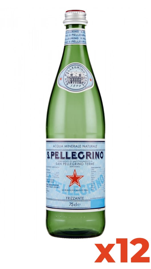Acqua San Pellegrino Gasata - Verpackung 75cl x 12 Flaschen