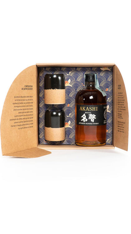Akashi Meïsei - Special pack con 2 Gläser "japanese style" 50cl  - Akashi White Oak Distillery