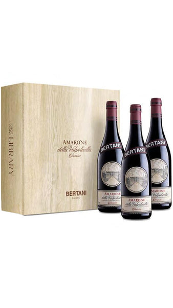 Amarone della Valpolicella Classico - The Library - Wooden box 3 bottles - 2007-2008-2010 - Bertani