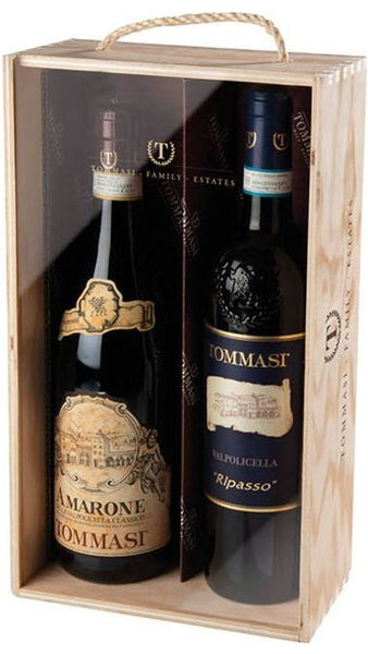 Confezione Regalo - 1 Amarone, 1 Ripasso - Cassa di Legno e Plexiglass - Tommasi