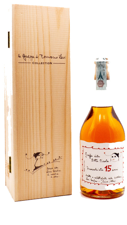 Grappa Ambrata Riserva - 15 anni d'invecchiamento - Cassa di legno - Romano Levi