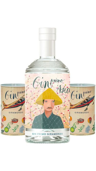 Box Gin Primo Giramondo Asia - 1 Gin, 2 Bicchieri in Latta - Premiata Officina Lugaresi