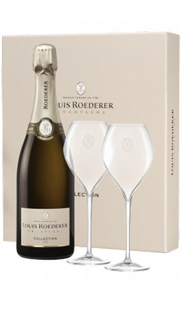 Coffret Deluxe: 1 Bottiglia Collection 244 + 2 Flute da cl. 28.5 - Champagne De Louis Roederer