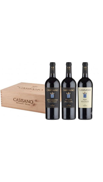Confezione Regalo Casisano - 1 Colombaiolo, 1 Rosso di Montalcino, 1 Brunello di Montalcino - Cassa di Legno - Tommasi