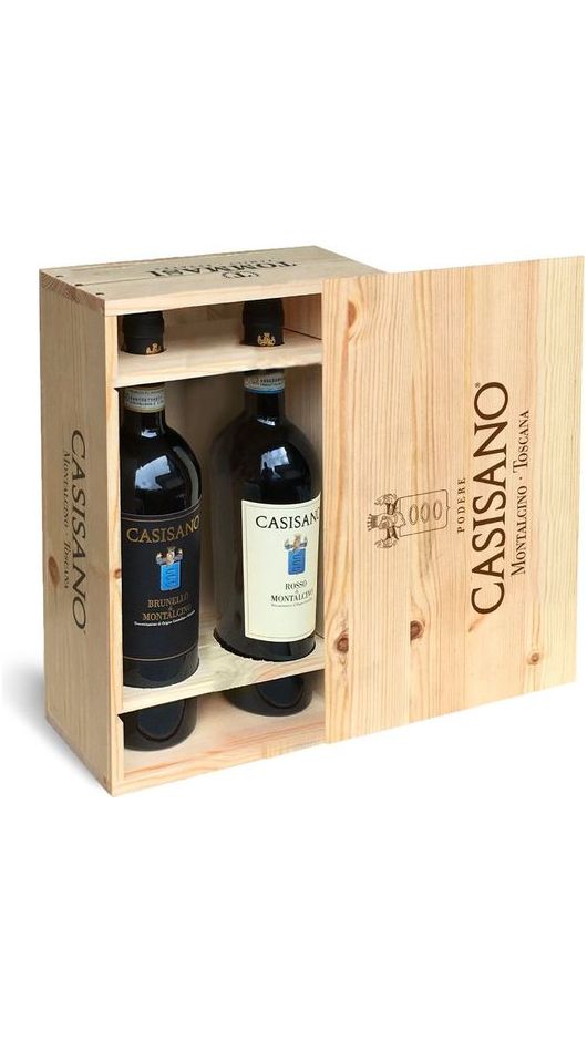 Confezione Regalo Casisano - 1 Rosso di Montalcino, 1 Brunello di Montalcino - Cassa di Legno - Tommasi