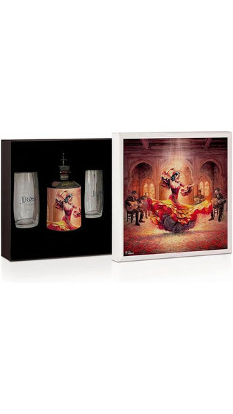 Luxury Box Con Cover Quadro + 1 Gin J. Rose Flamenco 70cl + 2 Bicchieri
