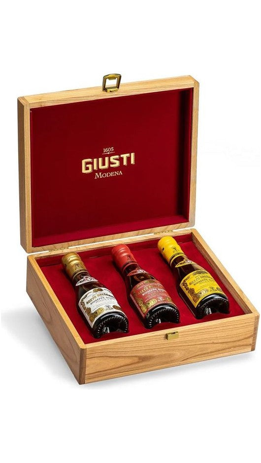 Cofanetto in Legno Misto Condimenti - Tris 2-3-4 Medaglie d'Oro 100ml - Giuseppe Giusti