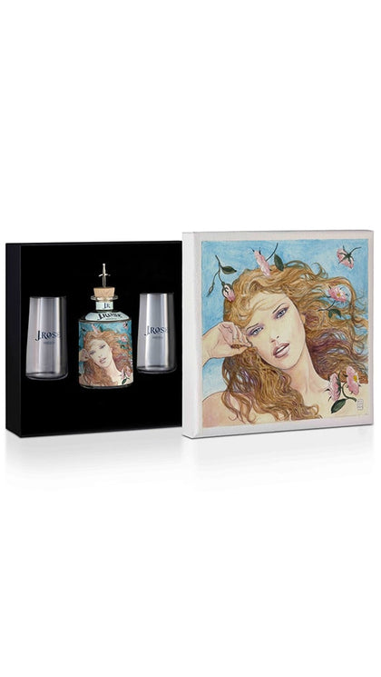 Luxury Box Con Cover Quadro + 1 Gin J. Rose Artigianale 70cl + 2 Bicchieri