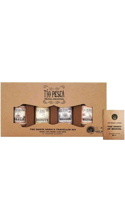 Mezcal Traveller Kit 10cl - Confezione 4 Bottiglie - Tio Pesca