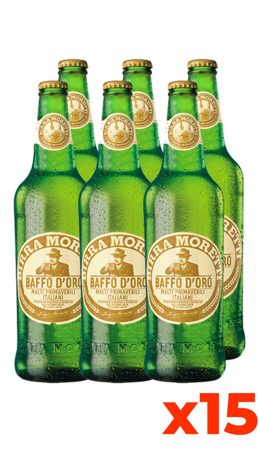 Moretti Baffo Oro 66cl - Kiste von 15 bott.