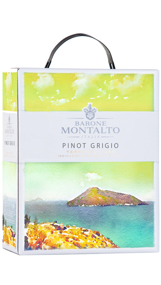 Pinot Grigio Terre Siciliane Bottle – of Italy - - 3 Litri - Barone IGT bag-in-box Monta