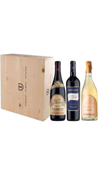 Confezione Regalo - 1 Amarone, 1 Lugana, 1 Ripasso - Cassa di Legno - Tommasi
