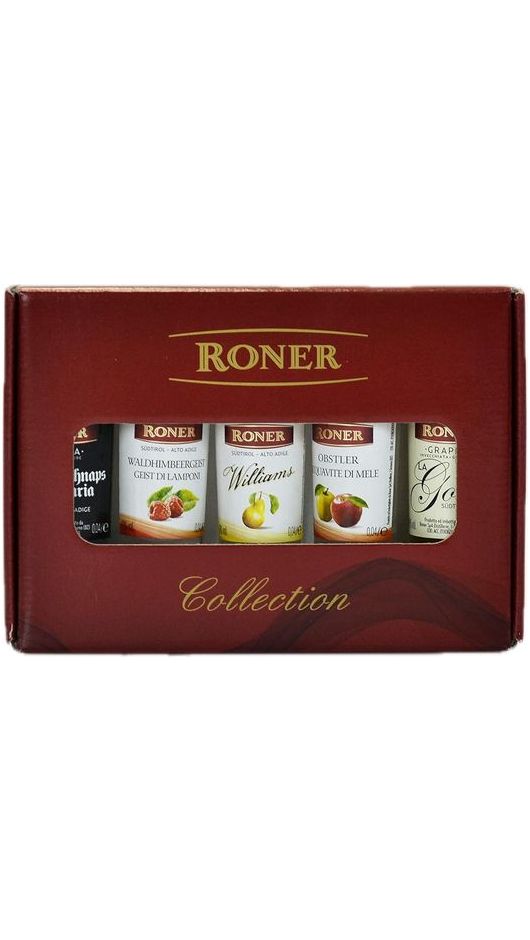 Confezione Mignon 5 x 4cl - Bauernschnaps, Grappa Gold, Williams, Obstler, Waldhimbeergeist - Roner