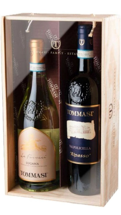 Confezione Regalo - 1 Lugana, 1 Ripasso - Cassa di Legno e Plexiglass - Tommasi
