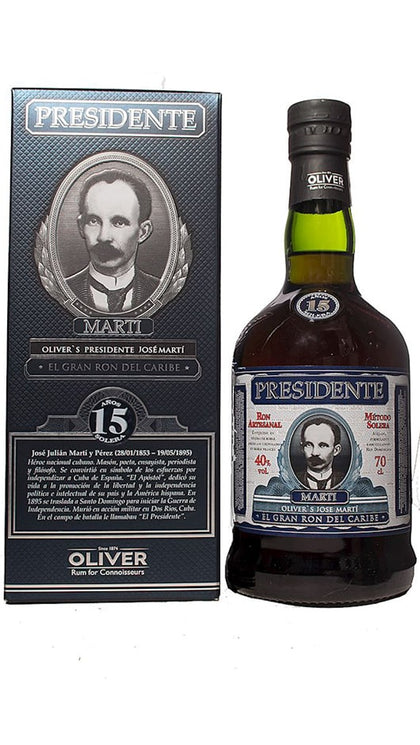 Rhum Oliver'S Presidente Marti 15Y Solera 70cl - Coffret Cadeau