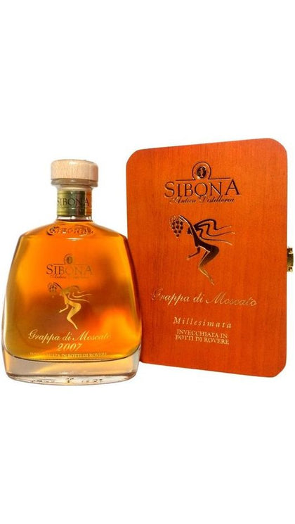 Grappa Sibona Riserva Speciale Moscato 70cl - Cassa di Legno