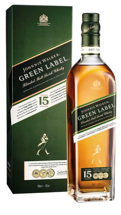 Whisky Johnnie Walker 15Y Green Label 70cl - Geschenkbox