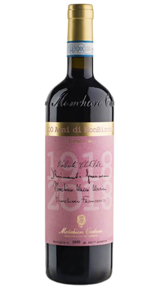 Barbera d'Alba Monbirone Edizione 100° Anniversario DOC 2018 - Monchiero Carbone Bottle of Italy