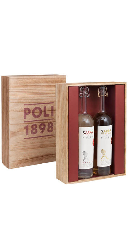 Grappa Sarpa + Sarpa Oro 70cl - Confezione Legno - Poli