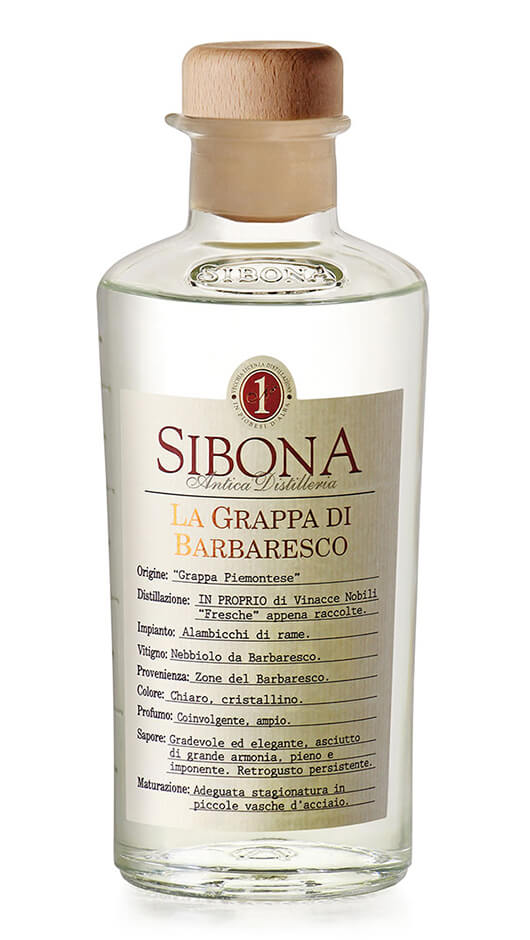 Grappa di Barbaresco 50cl - Sibona Bottle of Italy