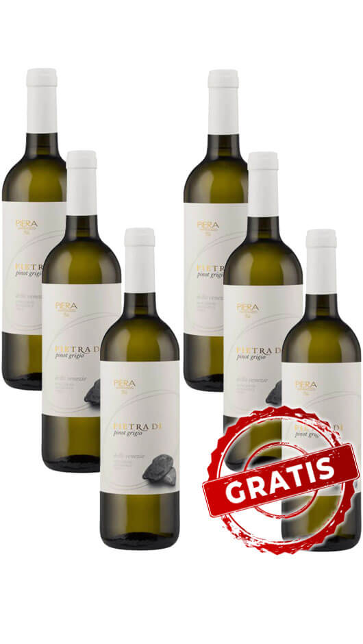 3 Bouteilles Pinot Grigio DOC Tre Venezie - Pietra Di - Piera Martellozzo + 3 OMAGGIO