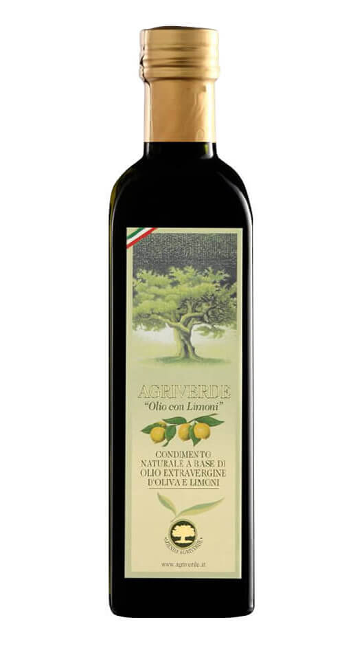 Olio Extravergine di Oliva Biologico al Limone 750ml - Agriverde Bottle of Italy