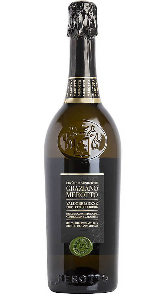 Valdobbiadene Prosecco Superiore DOCG Brut Millesimato Cuvèe del Fondatore - Merotto Bottle of Italy