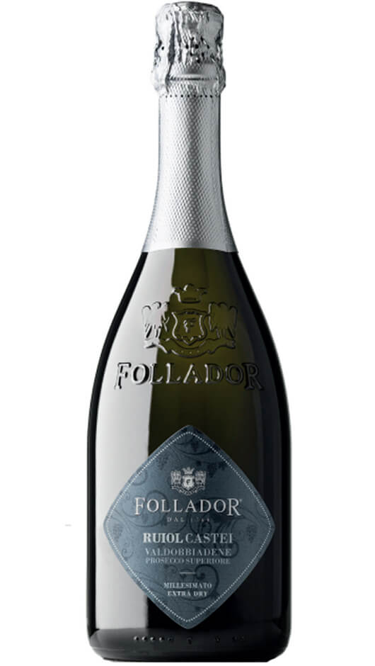 Valdobbiadene Prosecco Superiore Millesimato DOCG Extra Dry - RUIOL CASTEI - Follador Bottle of Italy