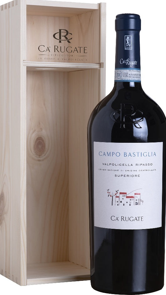 Valpolicella Ripasso Superiore DOC - Campo Bastiglia - MAGNUM - Cassa di Legno - Cà Rugate Bottle of Italy