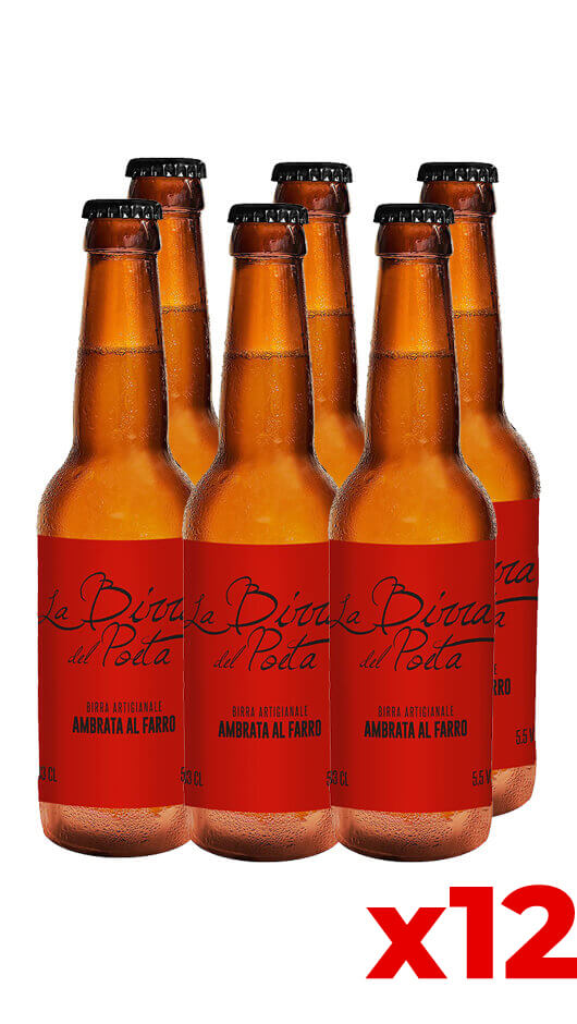 La Birra del Poeta - Ambrata al Farro 33cl - Cassa da 12 bot. Bottle of Italy