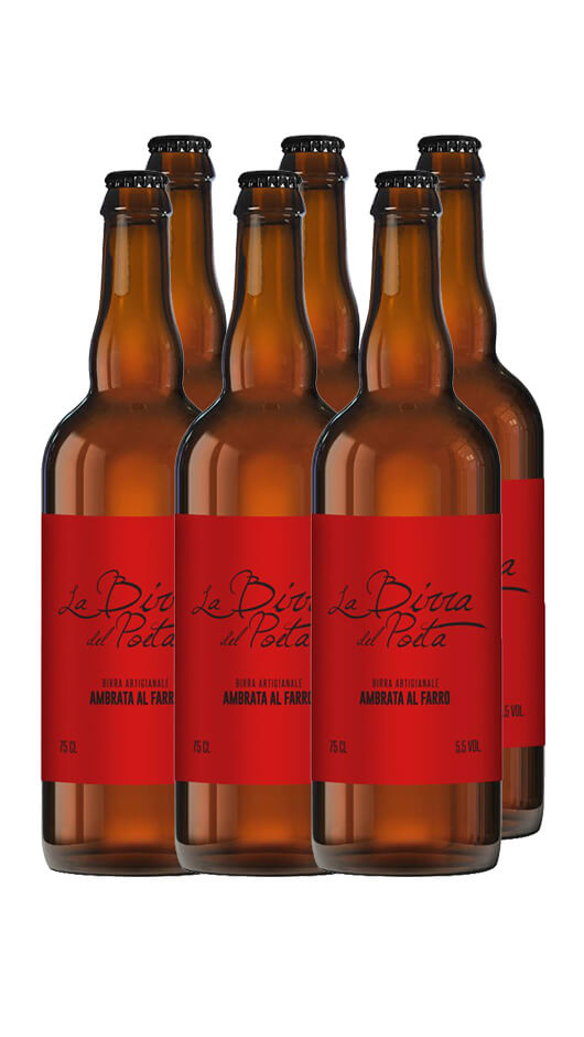 La Birra del Poeta - Ambrata al Farro 75cl - Cassa da 6 bot. Bottle of Italy